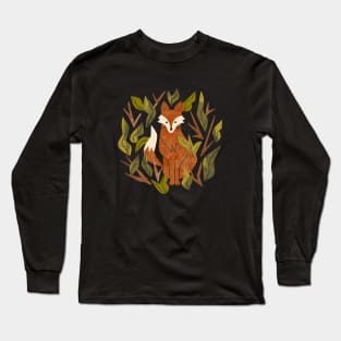 Shy Woodland Fox Long Sleeve T-Shirt